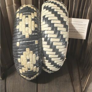 Black and White Woven Bangles size 7.5-8